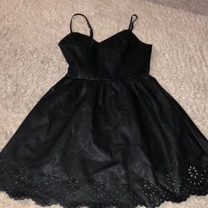 zip up leather dress